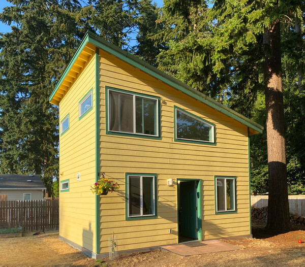 The 382-square-foot DADU (Detached Accessory Dwelling Unit) where my wife and I live with our two young sons.